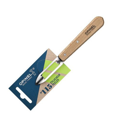 Нож для чистки овощей Opinel №115, деревянная рукоять, нержавеющая сталь, блистер купить фото, изображение