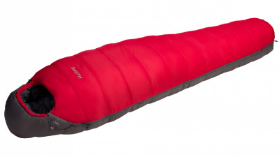 Спальный мешок пуховый BASK MUSTANG -34 700+ XL; цвет: красный/серый тмн, красный/желтый; молния: L, R купить фото, изображение
