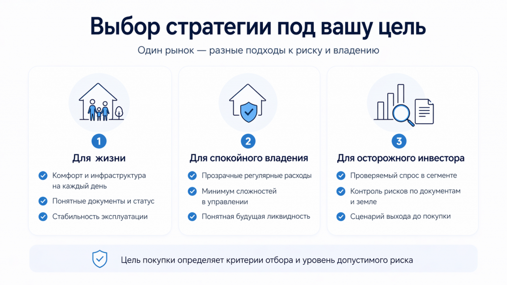Выбор estrategia под вашу цель