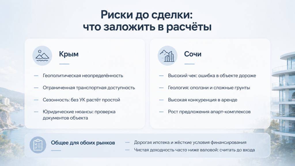 Риски в недвижимости: Крым и Сочи