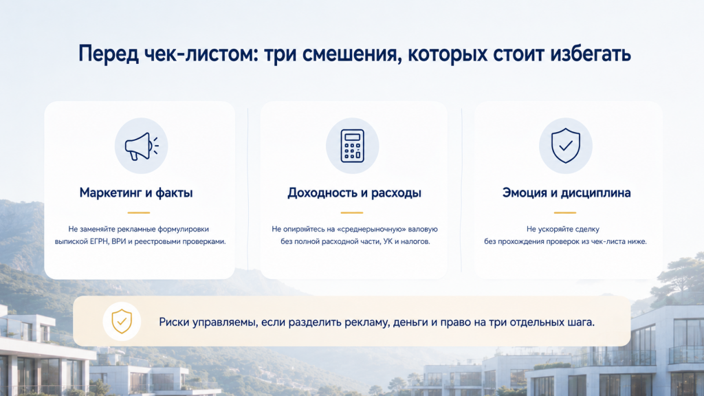 Перед чек-листом: три смешения Перед чек-листом: три смешения