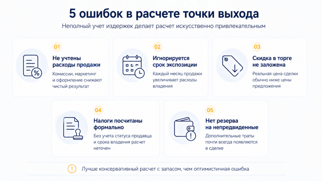 5 ошибок в расчете точки выхода 5 ошибок в расчете точки выхода