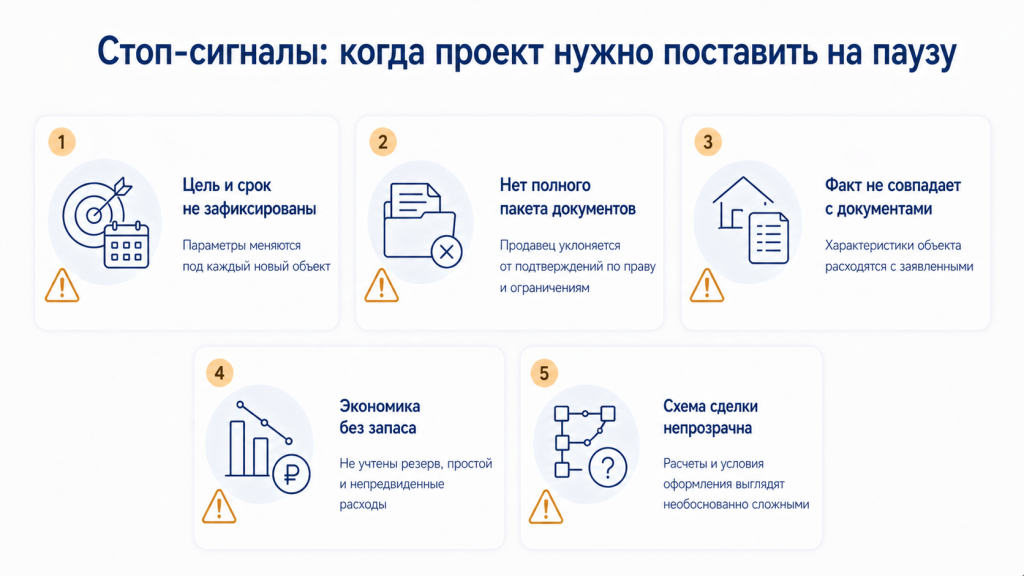 Стоп-сигналы для приостановки проекта Стоп-сигналы для приостановки проекта