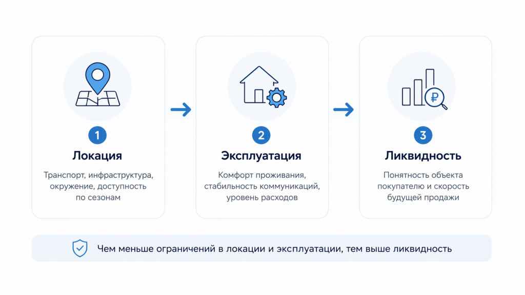 Локация, эксплуатация, ликвидность