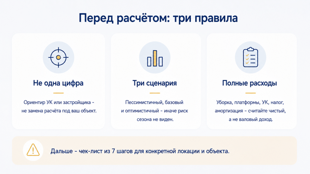 Перед расчётом: три основные правила